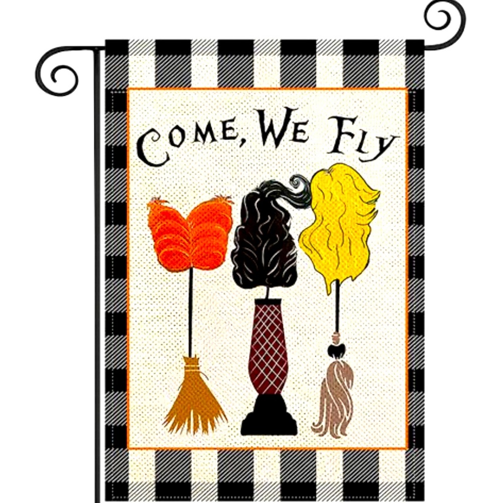 Hocus Pocus Themed Garden Flag